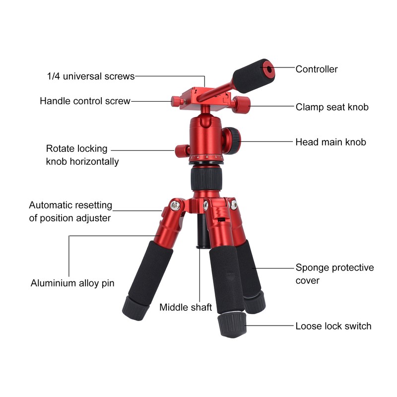 Portable Mini Tripod Desktop Tabletop 5 Section with Level Quick