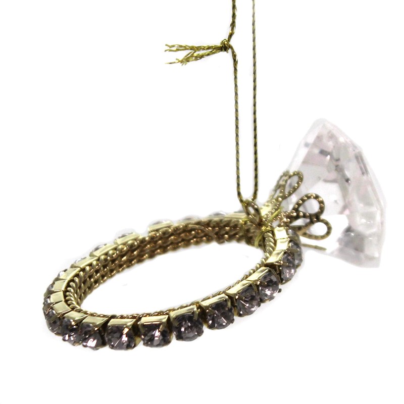 Kurt Adler Holiday Shiny Diamond Ring Ornament Home Decor