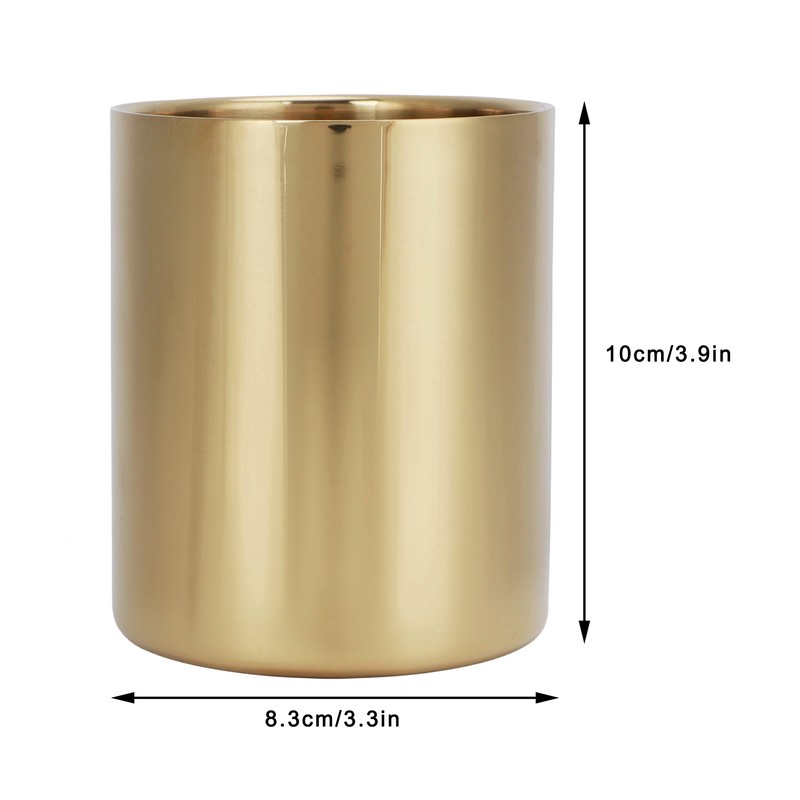 Stainless Steel Pencil Cup Holder Desk Organizer Flower Vases Pen