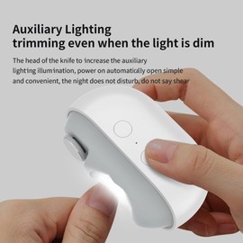 Electric Nail Clipper, 4 in 1 Fingernail Trimmer with LED Light, Type-C Rechargeable Safety Electric Nail Trimmer with Polishing and Grinding for Baby, Kids, Seniors, Caregivers etc.