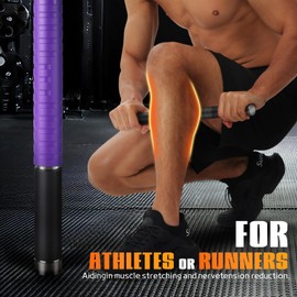 Muscle Roller Stick, Massage Roller for Muscle Deep Tissue Massage, Calf Roller for Myofascial Release, Therapy Roller Stick for Back, Legs, Arms, Waist, and Shoulders Full Body Use (Purple)