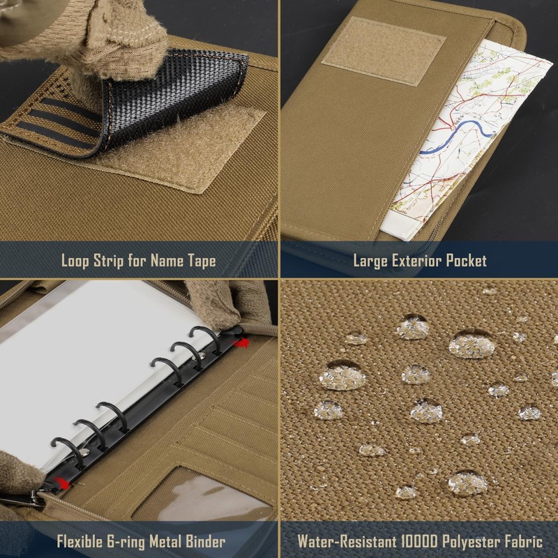 WYNEX Tactical Notebook Padfolio Ring Binder - Refillable 6-Ring A6