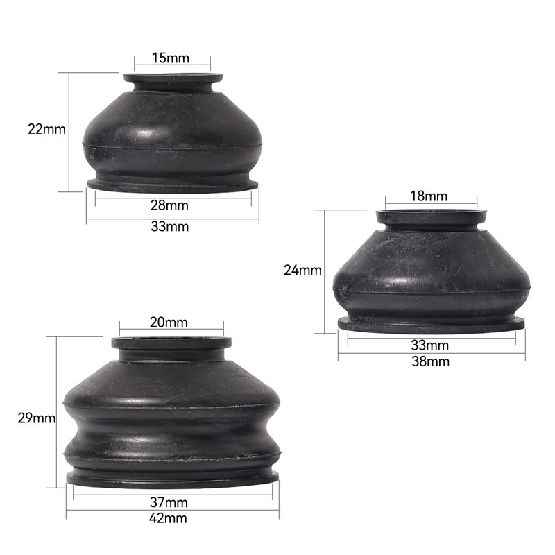 Universal 6pcs Rubber Ball Joint Dust Boot Suspension Steering Boot