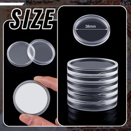 50 Pieces Silver Dollar Case 38 mm Coin Capsules Silver Dollar Coin Holder Silver Bar Capsule Holders Clear Silver Dollar Coin Holder for Morgan, Peace, IKE Silver Dollars
