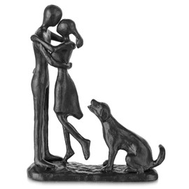Sziqiqi Iron for Her - Couple Love Sculpture Iron for Couple Girlfriend Wife Him Black Statue Metal Figurines for Home Decor Wedding Christmas Birthday Gifts