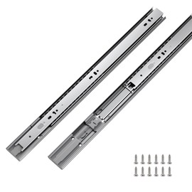 LONTAN 5 Pairs 10 Packs Soft Close Drawer Slides 18 Inch Full Extension Drawer Guides Ball Bearing Heavy Duty Drawer Rails, 100LB Capacity, Silver, SL4502S3L18-5@A-LH