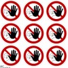 Access for unauthorised prohibited warning stickers, diameter, size: 50 mm
