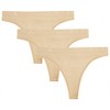 Balanced Tech Women's Seamless Thong Panties 3-Pack - Nude -