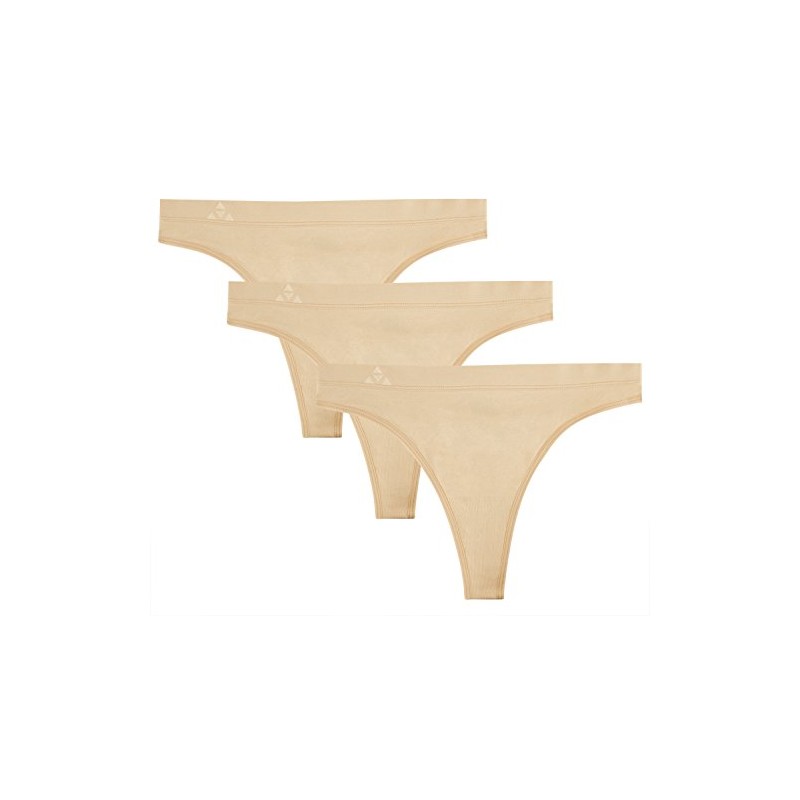 Balanced Tech Women's Seamless Thong Panties 3-Pack - Nude -