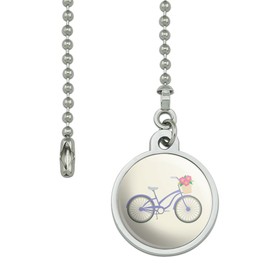 GRAPHICS & MORE Purple Bicycle Bike with Basket of Flowers Ceiling Fan and Light Pull Chain