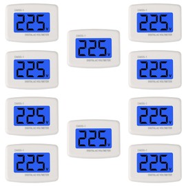10pcs Voltage Test Monitor, Plug in Digital Volt Meter for RV, AC 80-300V Flat US Plug LCD Display Voltmeter 110V 220V Voltage Measuring Monitor Panel Power Line Volt Tester Gauge (10)