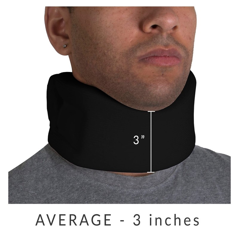 OTC Cervical Collar, Soft Contour Foam, Neck Support Brace, Black