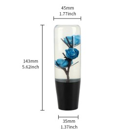 Unbranded VIP 15CM JDM Clear Blue Real Flowers Manual Car Gear Shift Knob Lever Shifter