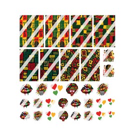 Juneteenth Black History Nail Art Decals - Waterslide Nail Decals (Adult Small)