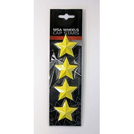 Set of 4 MSA Yellow Stars (Fits All MSA Wheel Caps Except M16)