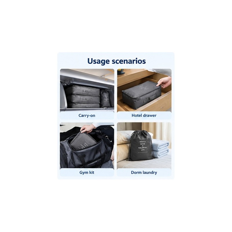 7-Piece Packing Cubes Set for Travel - Luggage Organizer Bags