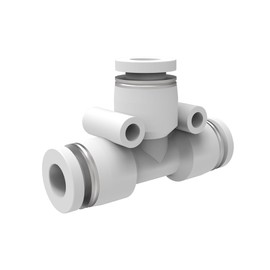 BLCH PNEUMATIC 3/8 inch OD Tee Plastic Push to Connect Fittings 3 Ways Tube Connect Push Fit Push Lock PE -3/8 OD（Pack of 6）