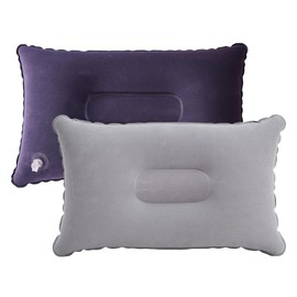 2 PCS Inflatable Pillows, Compressible Waterproof Travel Pillow, Ultralight Soft Flocked Blow Up Pillows, Portable for Travel, Camping, Sunbathing, Office