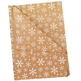 ADQUATOR 50 Sheets Khaki Tissue Paper with White Snowflake 50 x 35 cm Christmas Wrapping Paper for DIY Gift Decorations (Brown with White)
