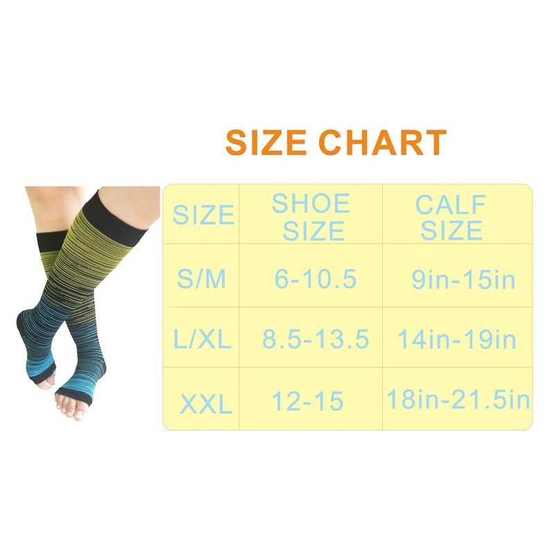 SHUTELI Open Toe Compression socks 3 Pairs Toeless Compression socks