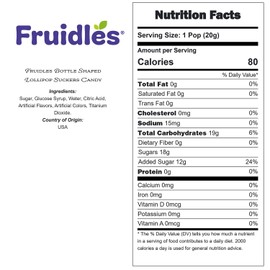 Fruidles Bottle Shaped Lollipop Suckers Candy, Great for Goody Party Bag Fillers, Individually Wrapped (Half-Pound)