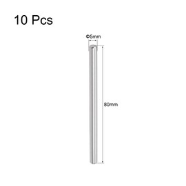 TOP-VIGOR 10Pcs 5mm x 80mm Dowel Pins Shelf Support Pegs, 304 Stainless Steel Cylindrical Shelf Support Pin Fasten Elements Silver Tone
