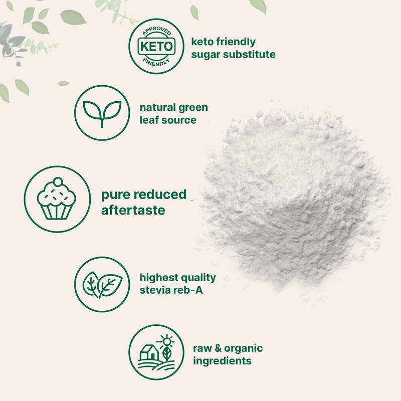 Pure Organic Stevia Powder, 1 Pound (2,837 Servings), Highest Grade