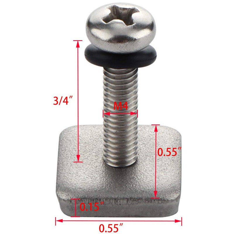 VTurboWay 316 Stainless Steel Fin Screw and Plate for Surf