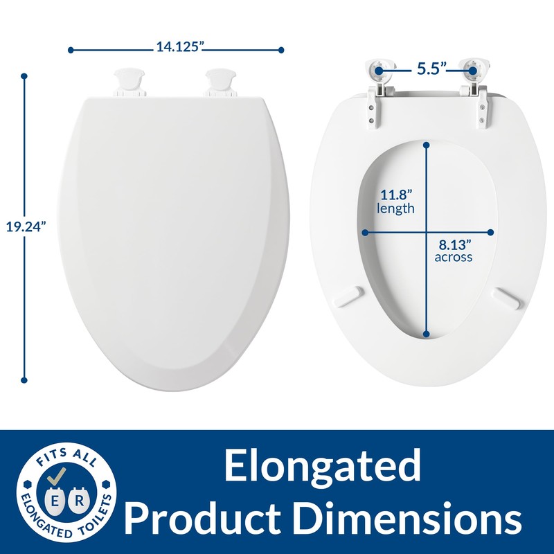 Bemis 1500EC 068 Toilet Seat with Easy Clean & Change
