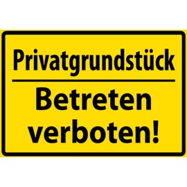 Schatzmix Tin Sign Warning Sign Privatgrundstück Betreten verboten Metal Sign Wall Decoration 20 x 30 cm Tin Sign