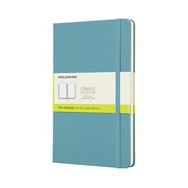Moleskine QP062B35 Classic Notebook, Hardcover, Plain Paper, Large Size(W x L): 5.1 x 8.3 inch (13 x 21 cm), Reef Blue