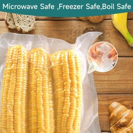 Bonsenkitchen Vacuum Sealer Bags, 200 pcs 8"W x 12"H, BPA-Free, Commercial Grade, Thick Embossed Bags for Food Storage & Sous Vide Cooking, Food Safety