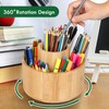 Cinnani Bamboo Desk Organiser, 360° Rotating Pen Holder, Wood, Large