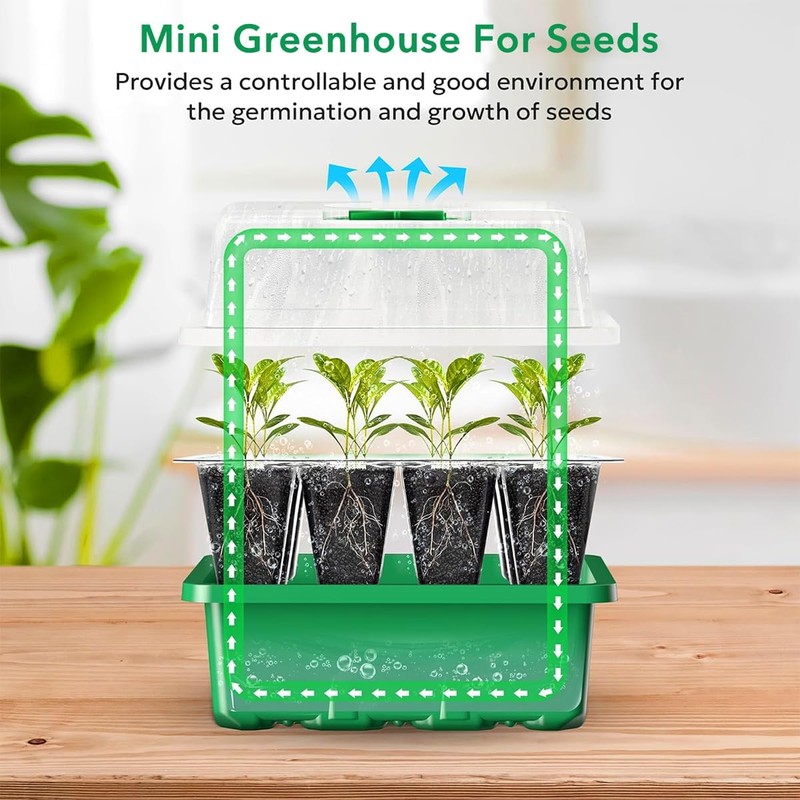 HASTHIP® 5 Piezas Bandeja de germinación Bandeja de Semillas Bandeja