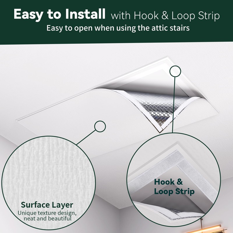 Flehomo Insulation Cover Kit for Attic Stairs & Ceiling Vent,