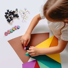 Daily Treasures Finger Sponge Daubers, 24Pcs Finger Painting Sponge with 40Pcs Sponge for Replacing, Arts and Craft Painting Projects Daubers for Stamping, Drawing, Ink, Card Making