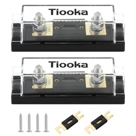 Tiooka 100A ANL Fuse Holder Kit with 100Amp Fuses 0/2/4/8 Gauge AWG Fuse Block 2 Pack for Car Audio Truck DIY Fuse Box Automotive Fuse Block Heat Resistant