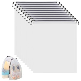 Henyall 10Pcs Drawstring Storage Bag,Foldable Clear Storage Bag,Waterproof Plastic Thickened Travel Drawstring Bags,Multi-Functional Bag（30cm x 40cm） for Clothes,Toys,Shoes and Travel