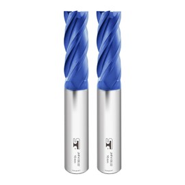 Speed Tiger JHF 4-Blade End Mill, Square, 0.4 inch (10 mm), Tungsten Steel, Carbide AlTiSiN Coat, Cutter, Set of 2