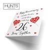 Hunts England - 26th Wedding Anniversary Card - 26 Years
