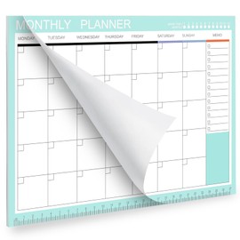 Phyxin Planificador sin fecha, 54 hojas de calendario en blanco, planificador de calendario mensual de 28.4 cm x 21.1 cm, planificador mensual sin fecha con páginas desprendibles y notas para mujeres