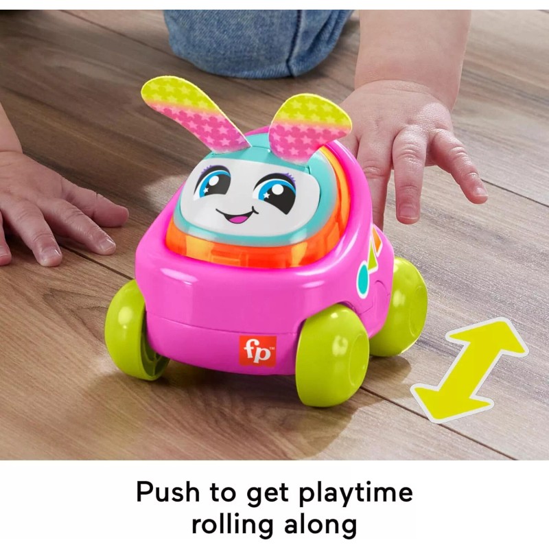 Fisher-Price Baby Learning Toy DJ Buggy Pink Push-Along Car with