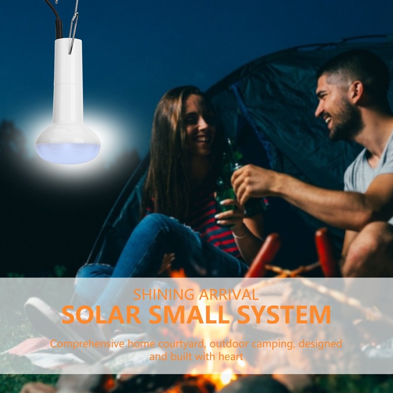 Solar Panel Powered Light Bulb Movable Charging Emergency Lamp for