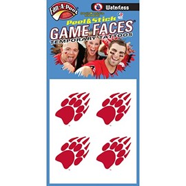 Wisconsin – Waterless Peel & Stick Temporary Spirit Tattoos – 4-Piece – Badger Paw