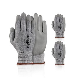 Ansell HYFLEX 11-727 Cut Resistant Nylon/Spandex Industrial Work Gloves for Machinery, Auto Mechanics, Warehousing - XL (10), Grey (3 Pairs)