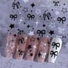 6 Sheets Bow Star Nail Art Stickers Decals Self-Adhesive 3D