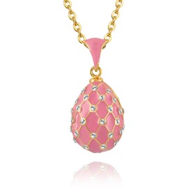EGGLEGANT 2025 Enamel Necklace For Women Brass Egg Pendant Pendants Gift(Pink) (Pink)