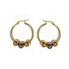 Hoop Earrings with Titanium Steel Ball Trendy Dangle Hoop Earrings