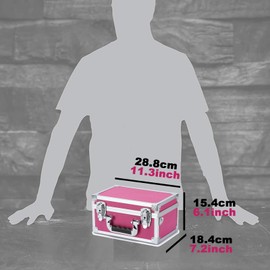 HEWEI WORKS Collectable Trading Card Cases, Toploaders Storage Box, Magnetic Card Storage Hard Cabinet, Graded Card Storage Case, Sports & Trading Collector Storage Box (Pink)