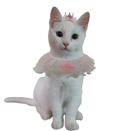 Mokburrim Dog Birthday Party Supplies Dogs and Cats Decoration Outfit Reusable Wedding Princess Costume Holiday Wear Crown Hat and Bib Bandana Scarf Set for Multi Sizes Pets(Pink)